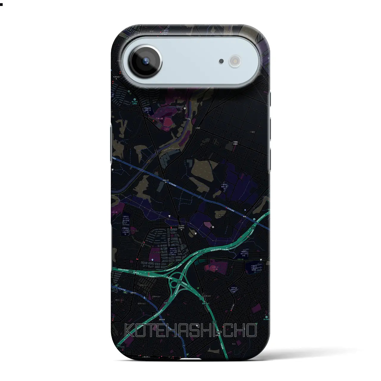 【犢橋町（千葉県）】地図柄iPhoneケース（バックカバータイプ）