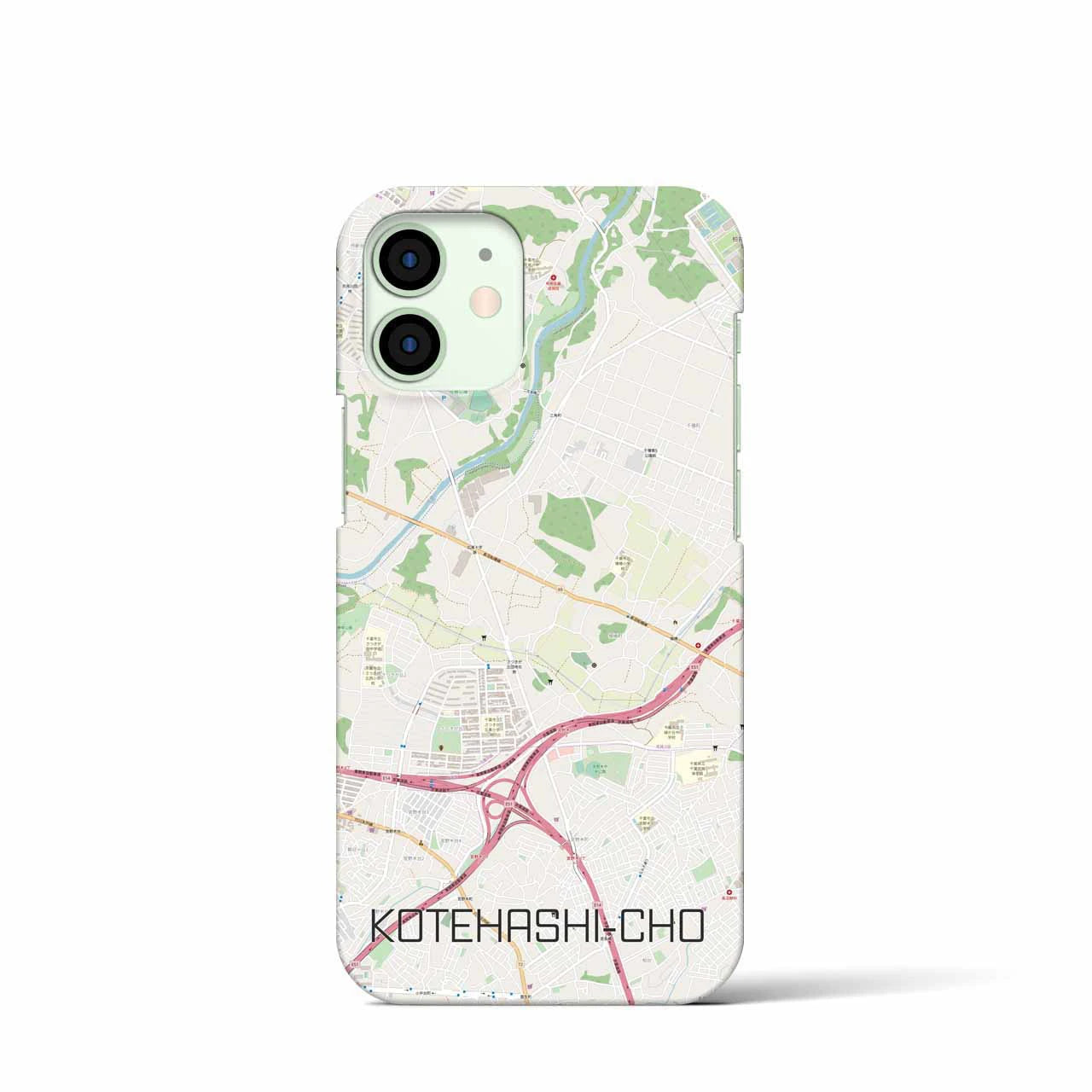 【犢橋町（千葉県）】地図柄iPhoneケース（バックカバータイプ）