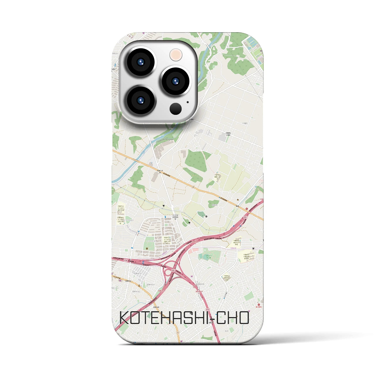 【犢橋町（千葉県）】地図柄iPhoneケース（バックカバータイプ）