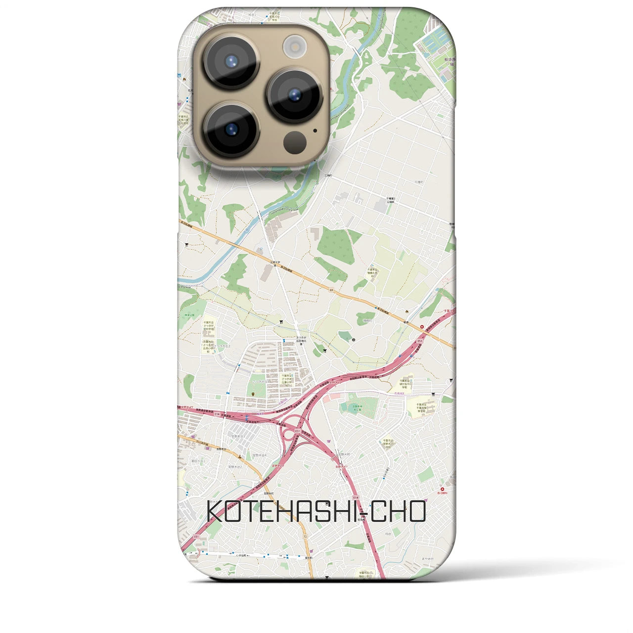 【犢橋町（千葉県）】地図柄iPhoneケース（バックカバータイプ）
