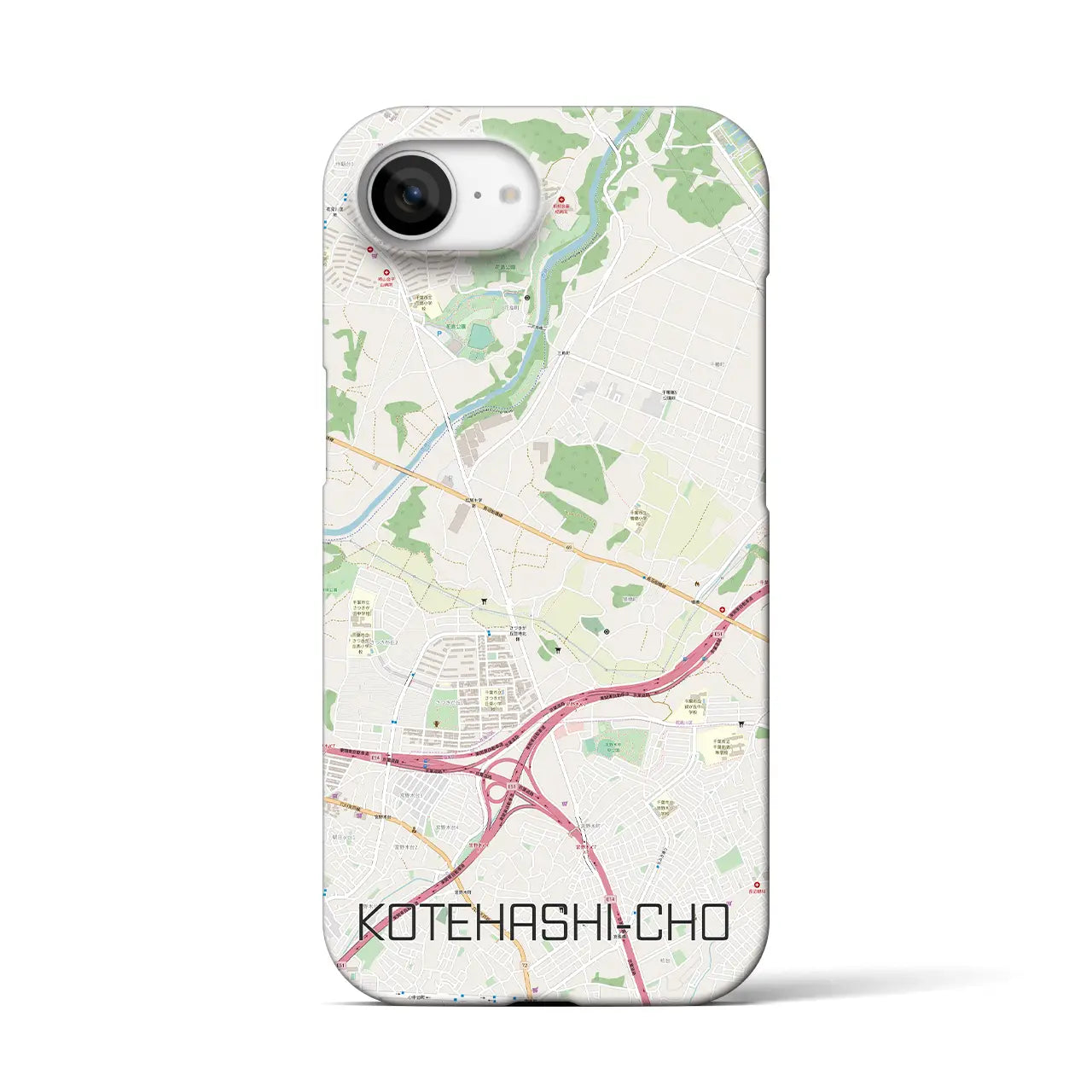 【犢橋町（千葉県）】地図柄iPhoneケース（バックカバータイプ）
