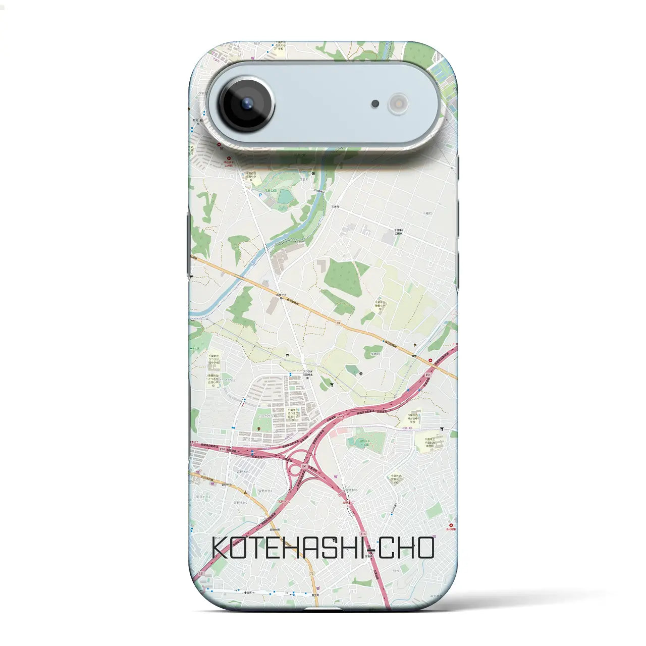 【犢橋町（千葉県）】地図柄iPhoneケース（バックカバータイプ）