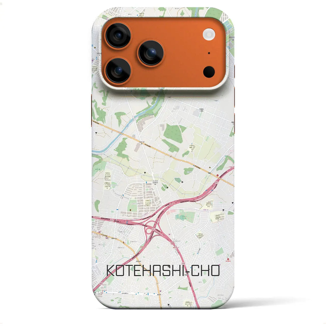 【犢橋町（千葉県）】地図柄iPhoneケース（バックカバータイプ）ブラック・iPhone 17 Pro Max 用