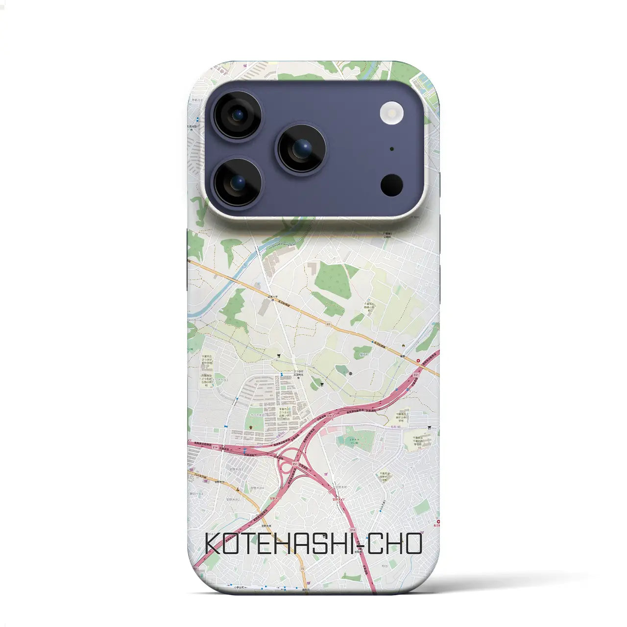 【犢橋町（千葉県）】地図柄iPhoneケース（バックカバータイプ）