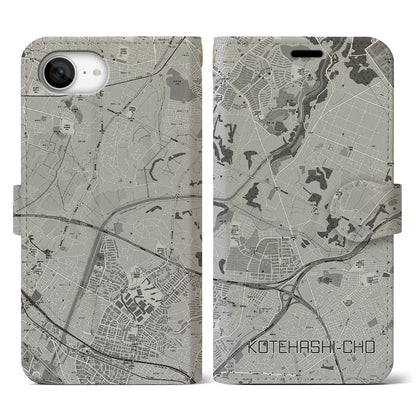 【犢橋町（千葉県）】地図柄iPhoneケース（手帳タイプ）