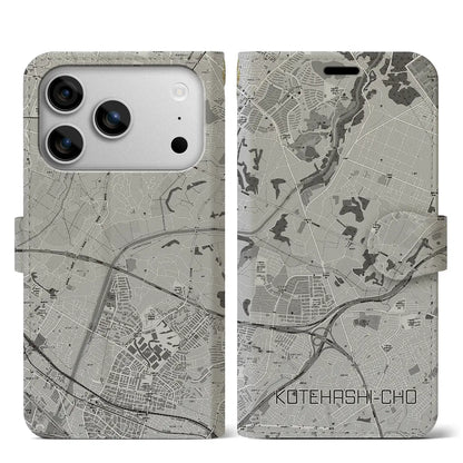 【犢橋町（千葉県）】地図柄iPhoneケース（手帳タイプ）