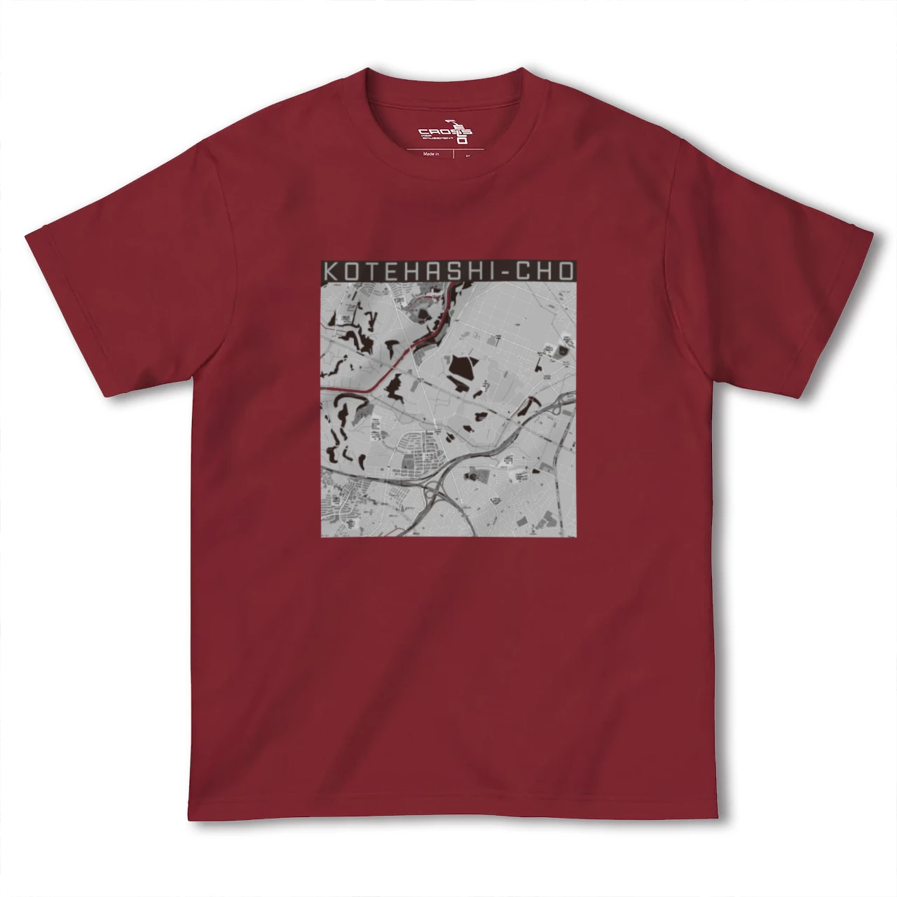 【犢橋町（千葉県）】地図柄ヘビーウェイトTシャツ