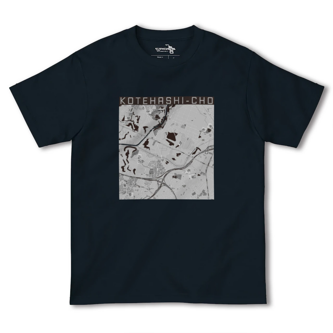 【犢橋町(千葉県)】地図柄ヘビーウェイトTシャツ