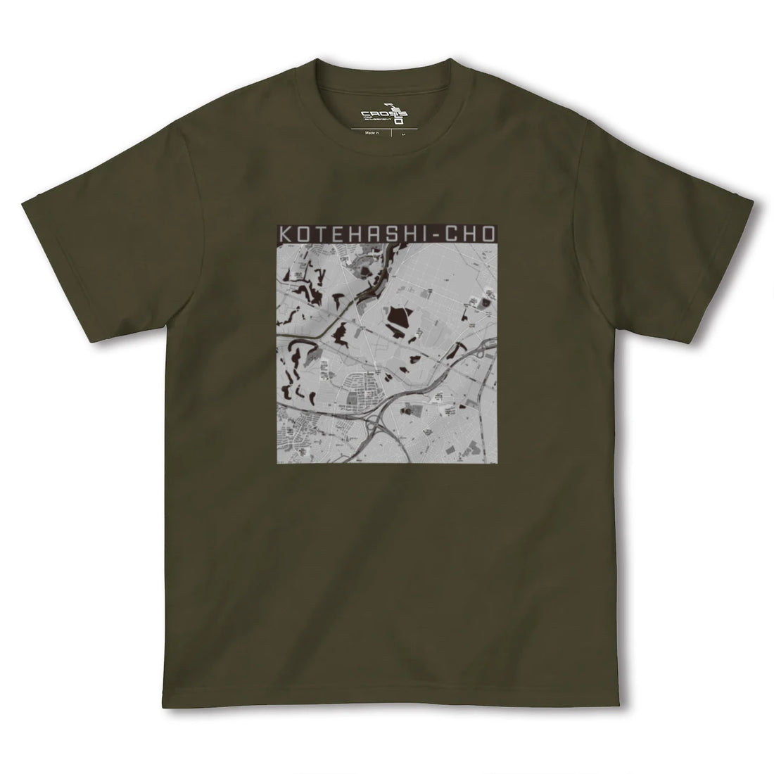 【犢橋町(千葉県)】地図柄ヘビーウェイトTシャツ