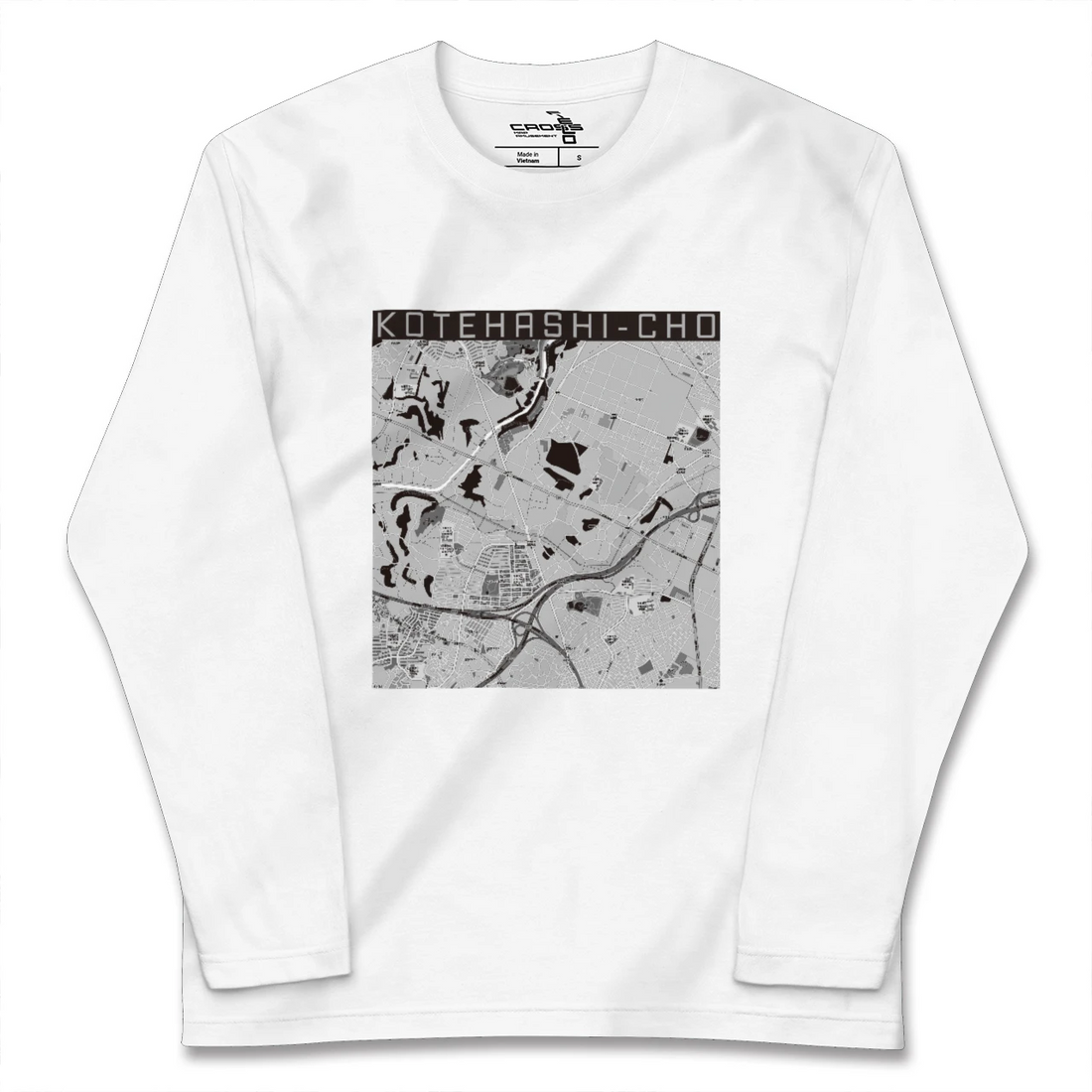 【犢橋町(千葉県)】地図柄ロングスリーブTシャツ