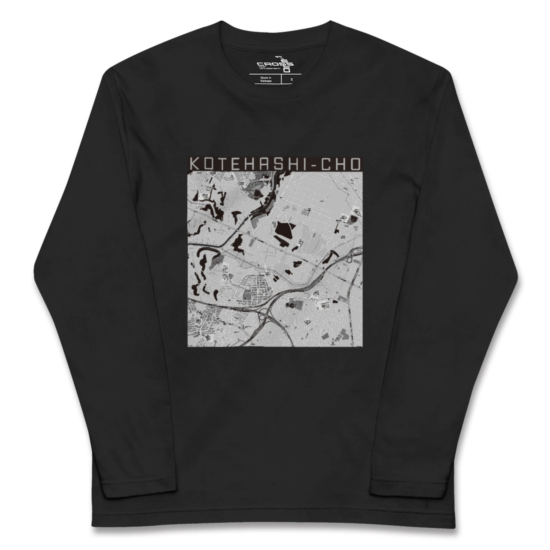 【犢橋町(千葉県)】地図柄ロングスリーブTシャツ