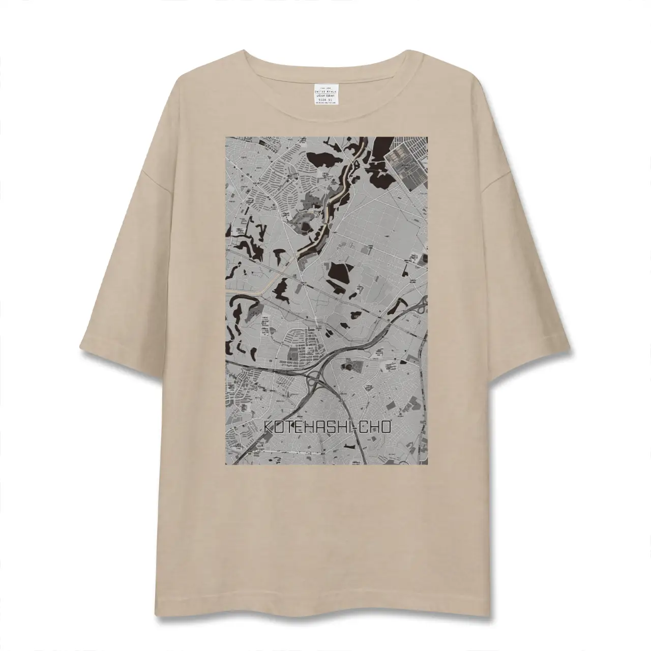 【犢橋町（千葉県）】地図柄ビッグシルエットTシャツ