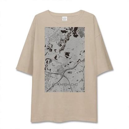 【犢橋町（千葉県）】地図柄ビッグシルエットTシャツ