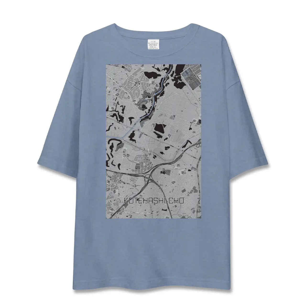 【犢橋町（千葉県）】地図柄ビッグシルエットTシャツ