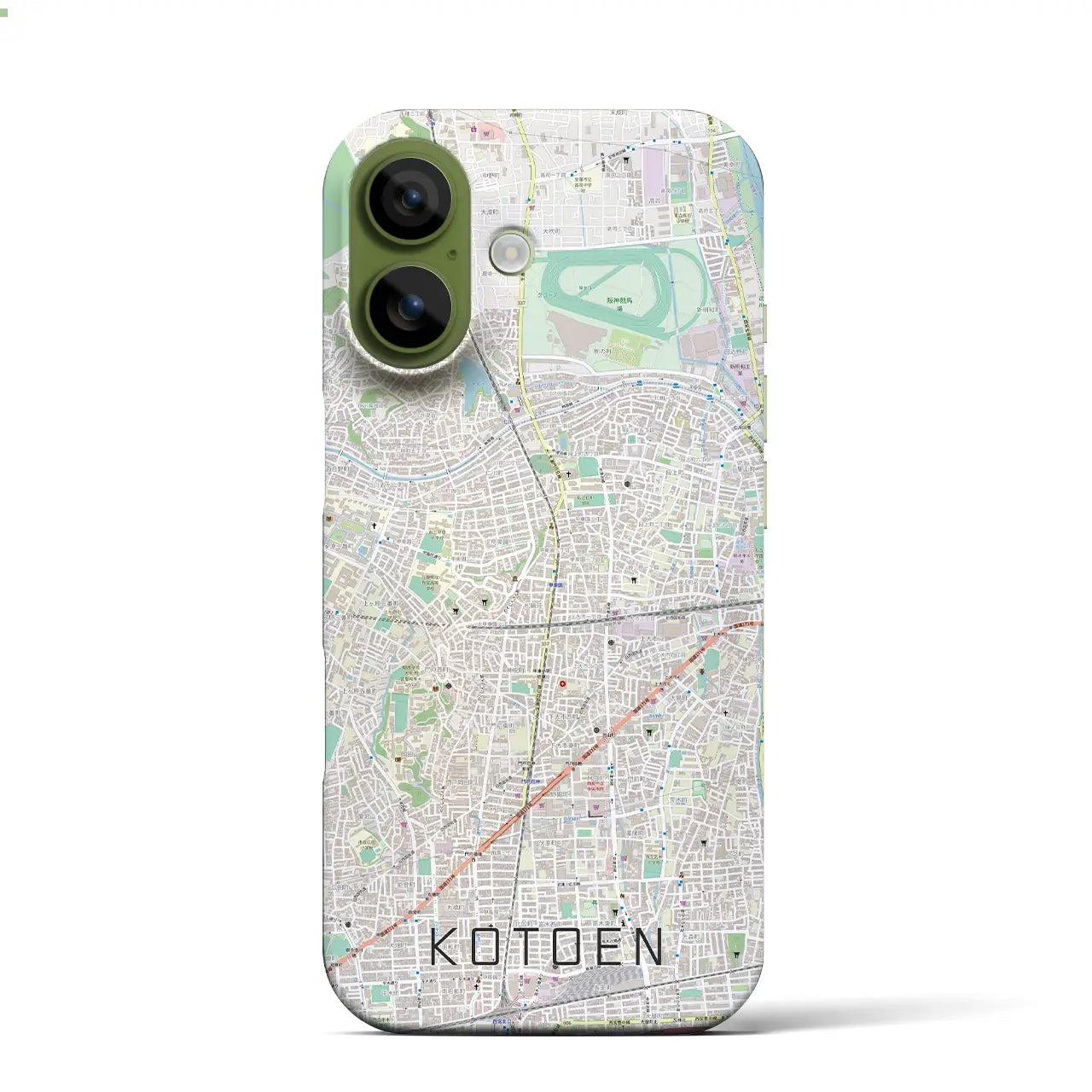 【甲東園（兵庫県）】地図柄iPhoneケース（バックカバータイプ）