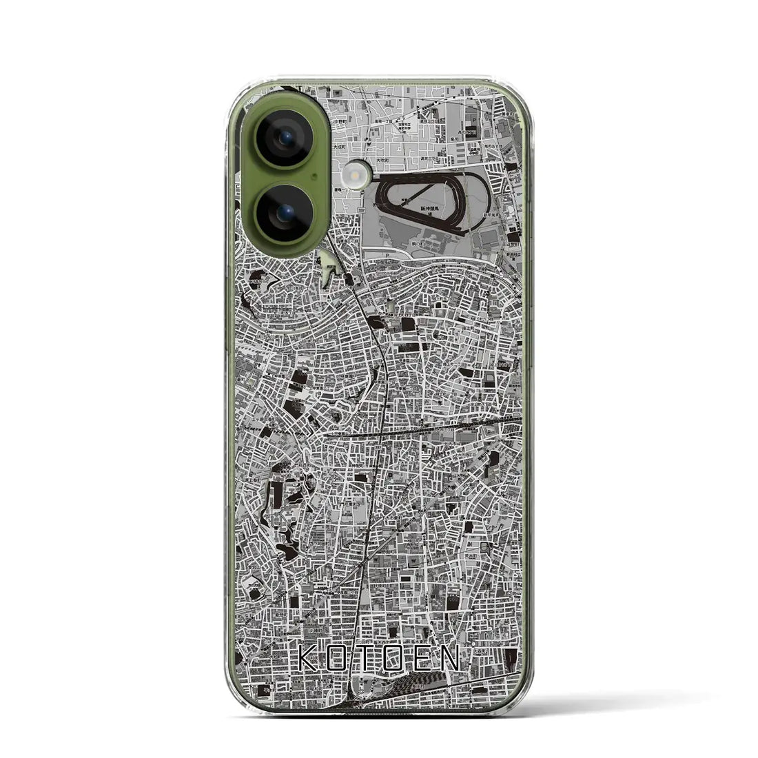 【甲東園(兵庫県)】地図柄iPhoneケース(クリアタイプ)モノトーン・iPhone 17 Pro Max 用