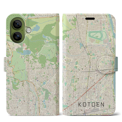 【甲東園（兵庫県）】地図柄iPhoneケース（手帳タイプ）