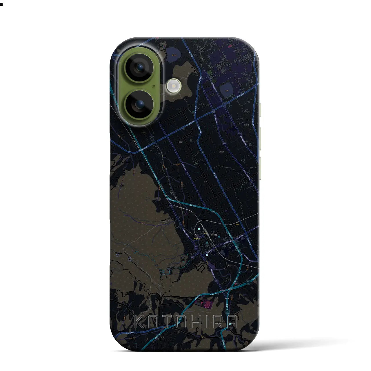 【琴平（香川県）】地図柄iPhoneケース（バックカバータイプ）