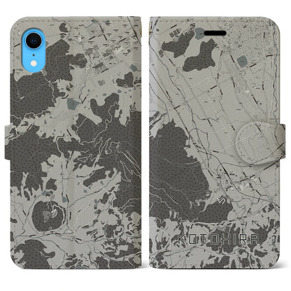 【琴平（香川県）】地図柄iPhoneケース（手帳タイプ）モノトーン・iPhone XR 用