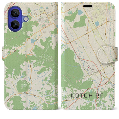 【琴平（香川県）】地図柄iPhoneケース（手帳タイプ）ナチュラル・iPhone 16 Pro Max 用