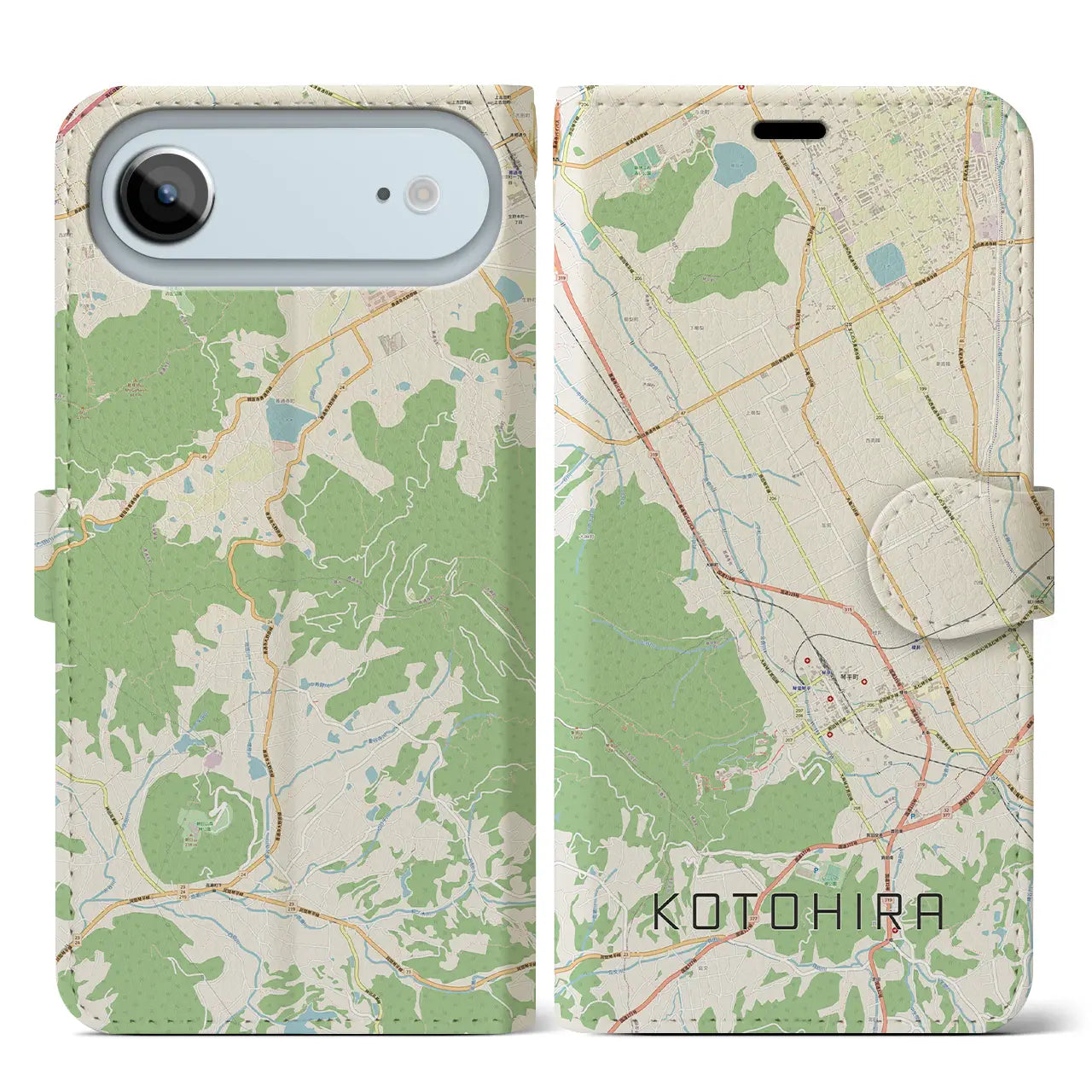 【琴平（香川県）】地図柄iPhoneケース（手帳タイプ）