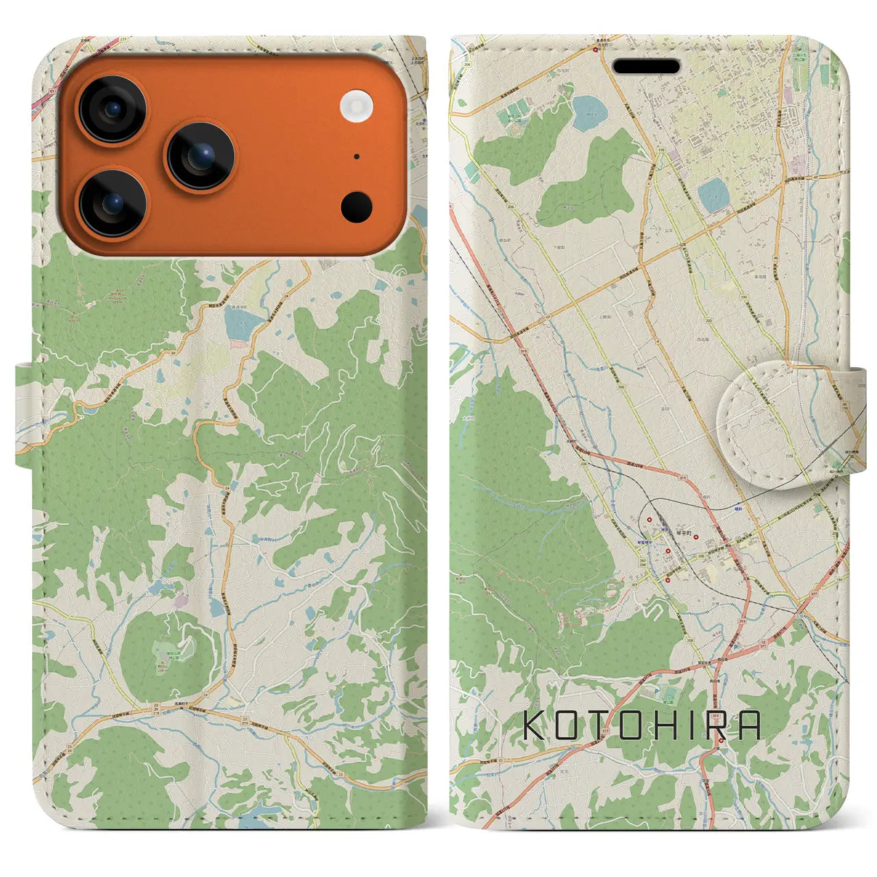 【琴平（香川県）】地図柄iPhoneケース（手帳タイプ）