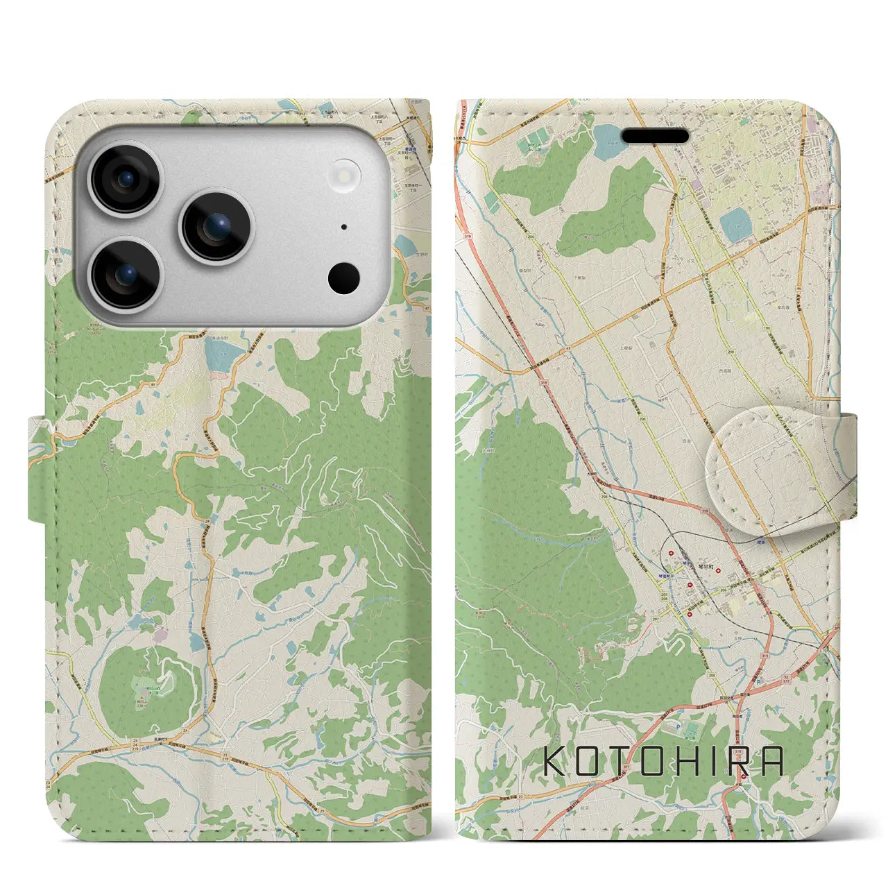 【琴平（香川県）】地図柄iPhoneケース（手帳タイプ）