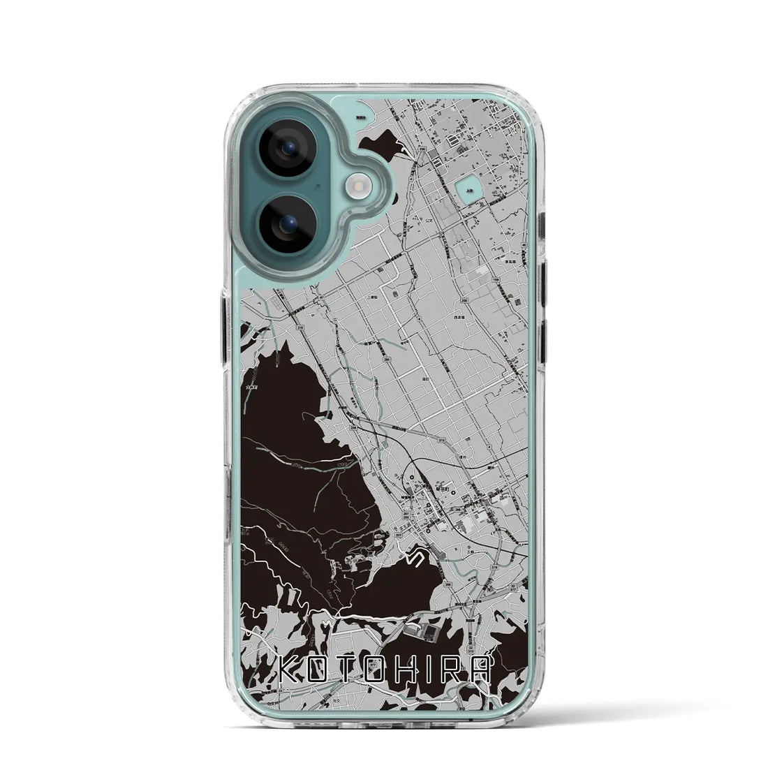 【琴平(香川県)】地図柄iPhoneケース(MagSafeタイプ)モノトーン・iPhone 16 Pro 用