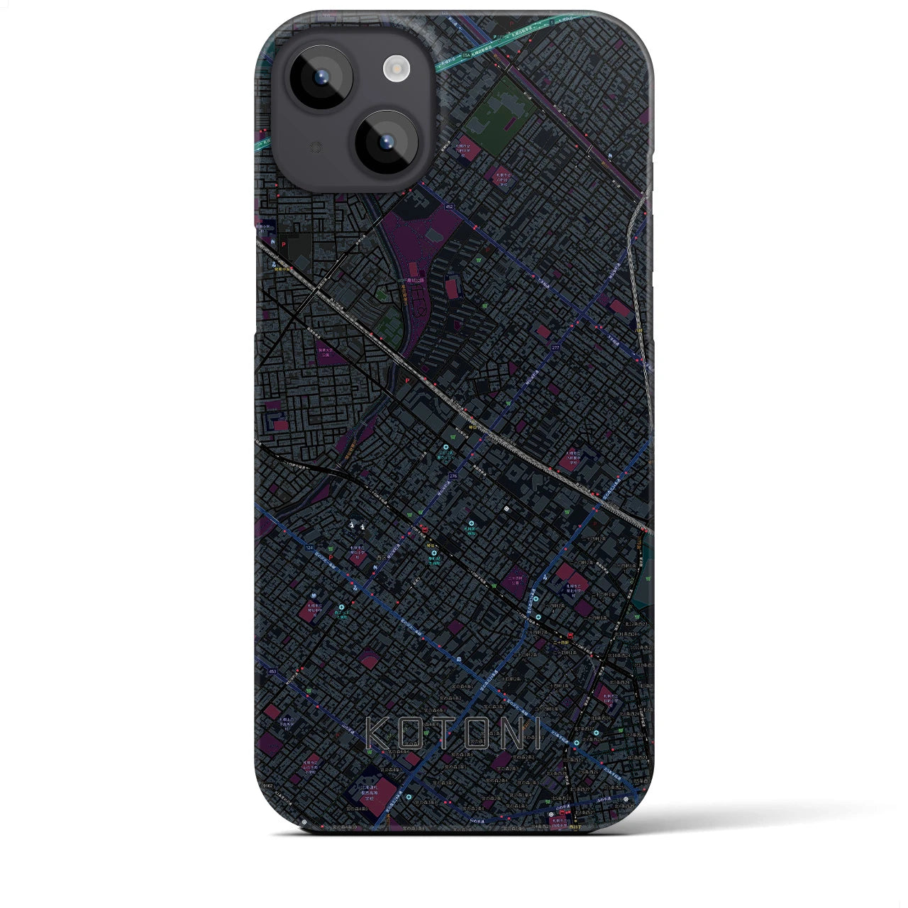 【琴似（北海道）】地図柄iPhoneケース（バックカバータイプ）