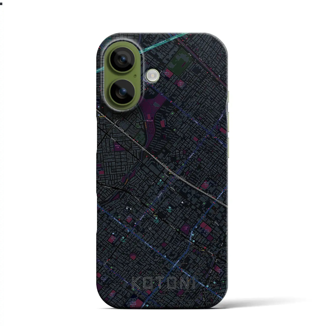 【琴似（北海道）】地図柄iPhoneケース（バックカバータイプ）
