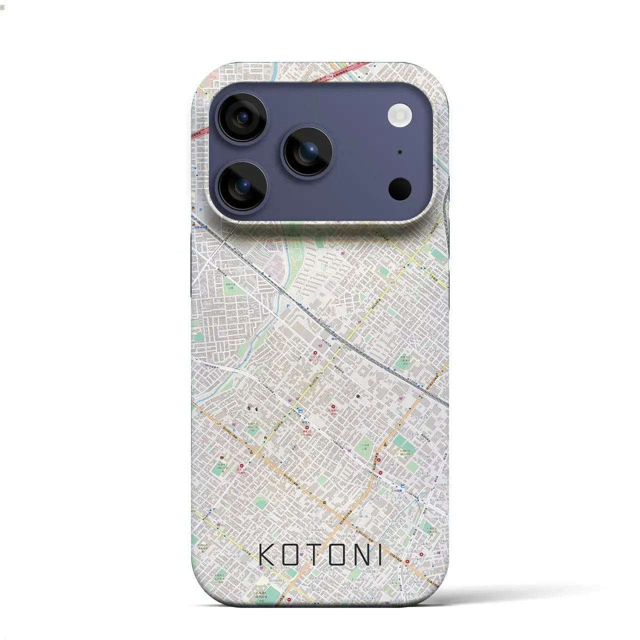【琴似（北海道）】地図柄iPhoneケース（バックカバータイプ）ブラック・iPhone 17 Pro Max 用