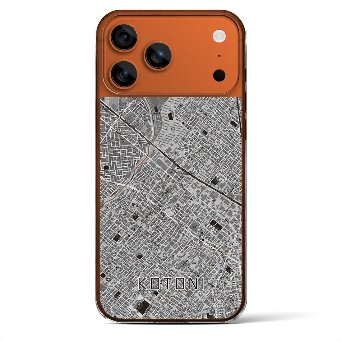 【琴似（北海道）】地図柄iPhoneケース（クリアタイプ）モノトーン・iPhone 17 Pro Max 用
