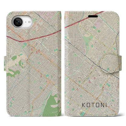 【琴似（北海道）】地図柄iPhoneケース（手帳タイプ）