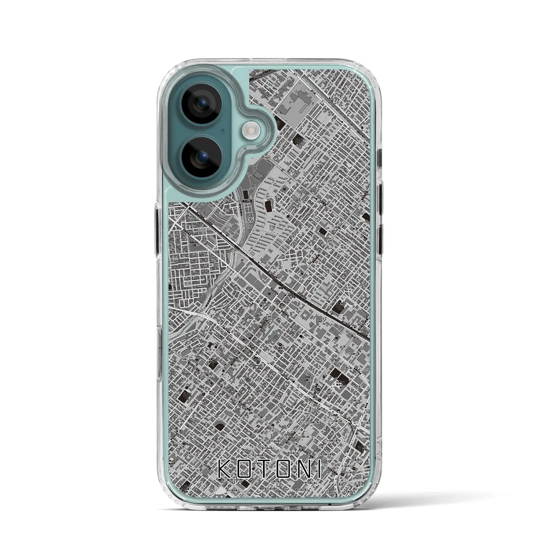【琴似(北海道)】地図柄iPhoneケース(MagSafeタイプ)モノトーン・iPhone 16 Pro 用