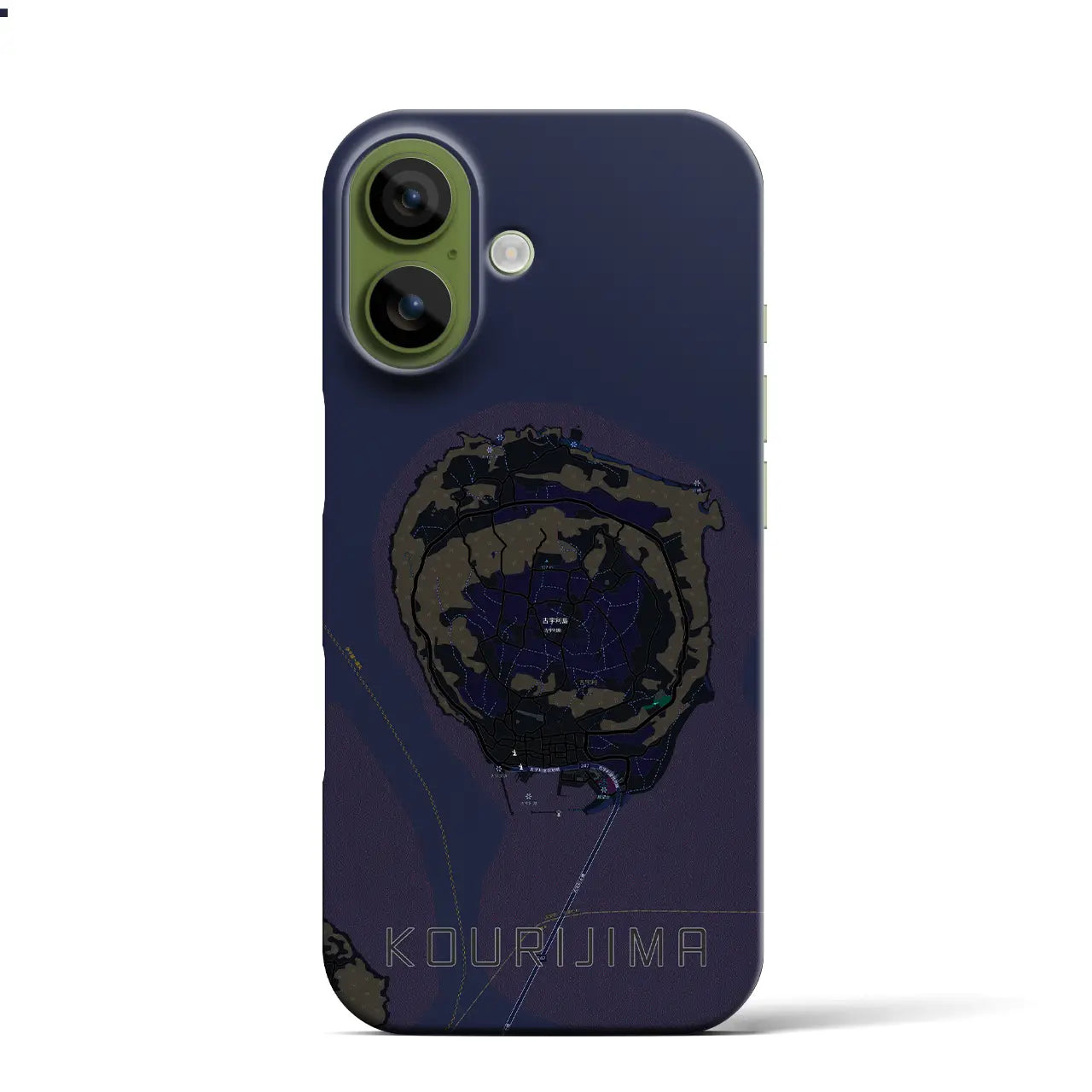 【古宇利島（沖縄県）】地図柄iPhoneケース（バックカバータイプ）
