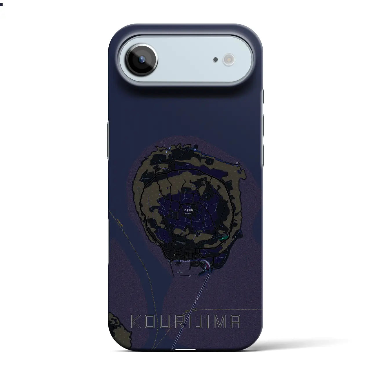 【古宇利島（沖縄県）】地図柄iPhoneケース（バックカバータイプ）