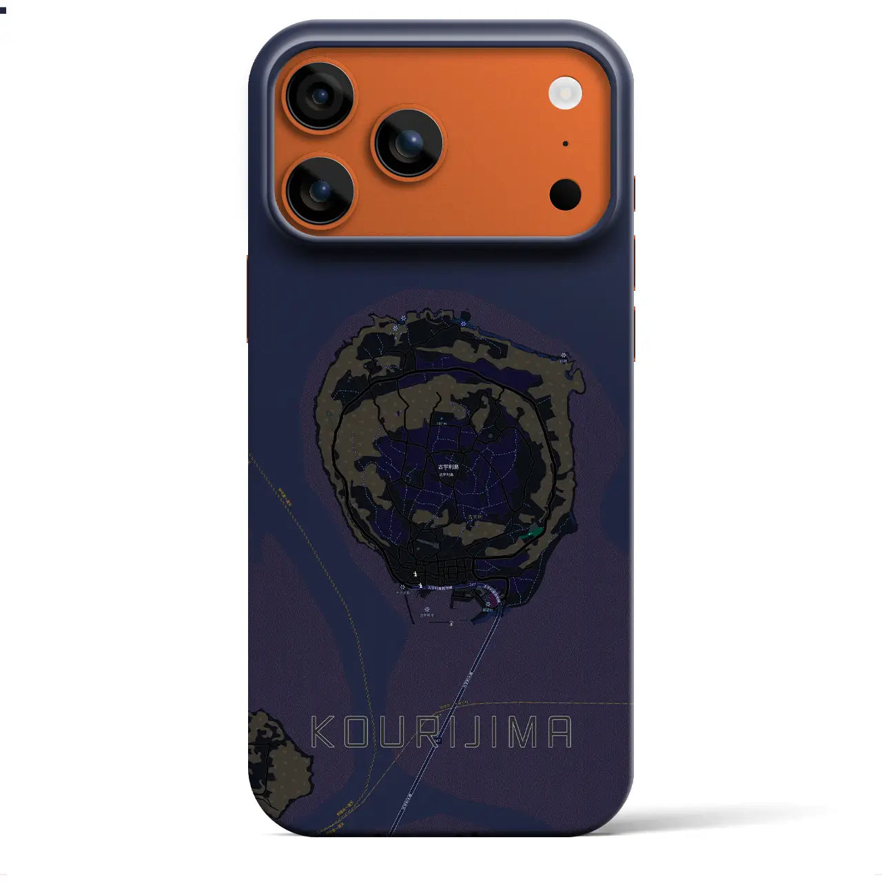 【古宇利島（沖縄県）】地図柄iPhoneケース（バックカバータイプ）