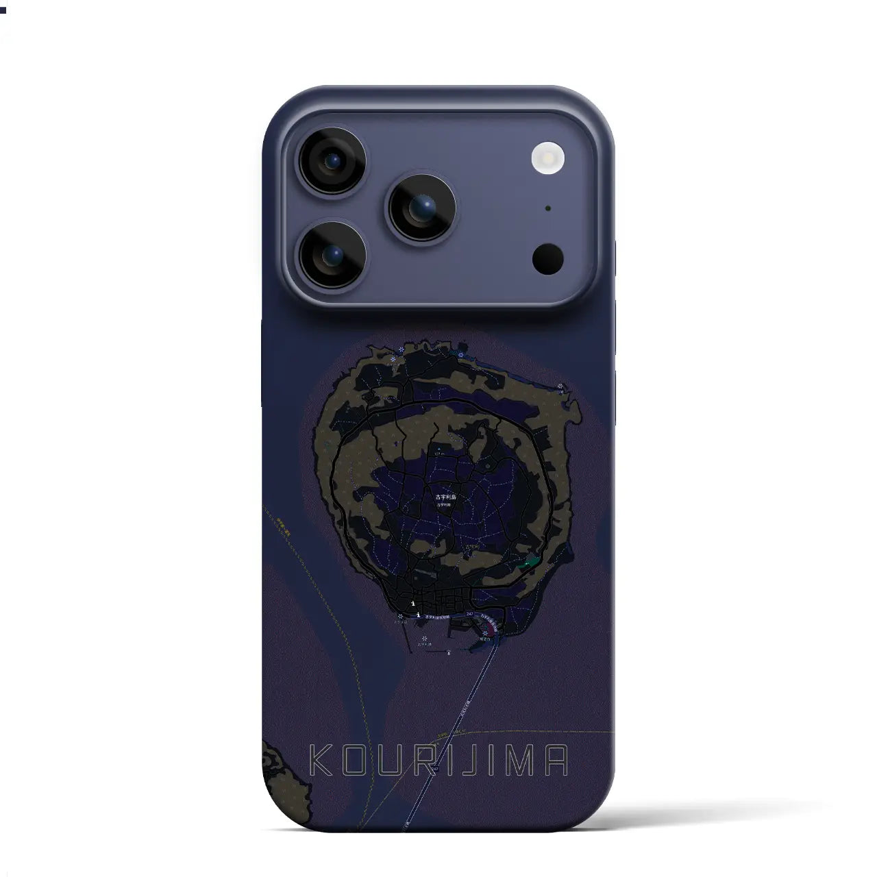 【古宇利島（沖縄県）】地図柄iPhoneケース（バックカバータイプ）