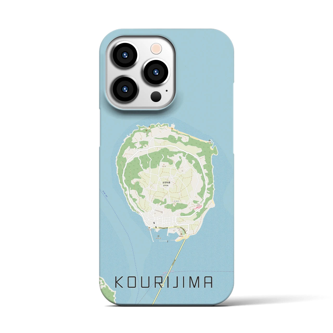 【古宇利島（沖縄県）】地図柄iPhoneケース（バックカバータイプ）