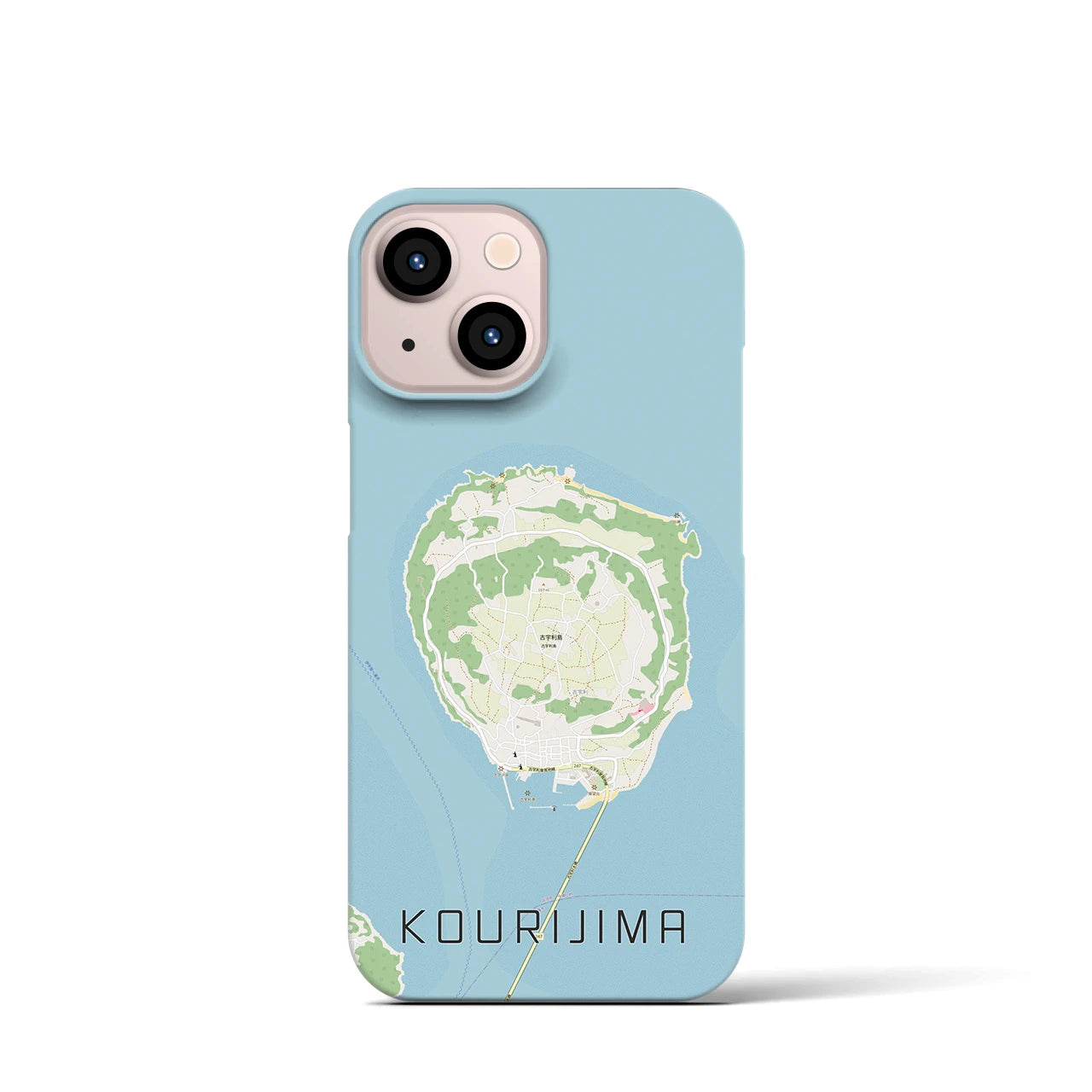 【古宇利島（沖縄県）】地図柄iPhoneケース（バックカバータイプ）