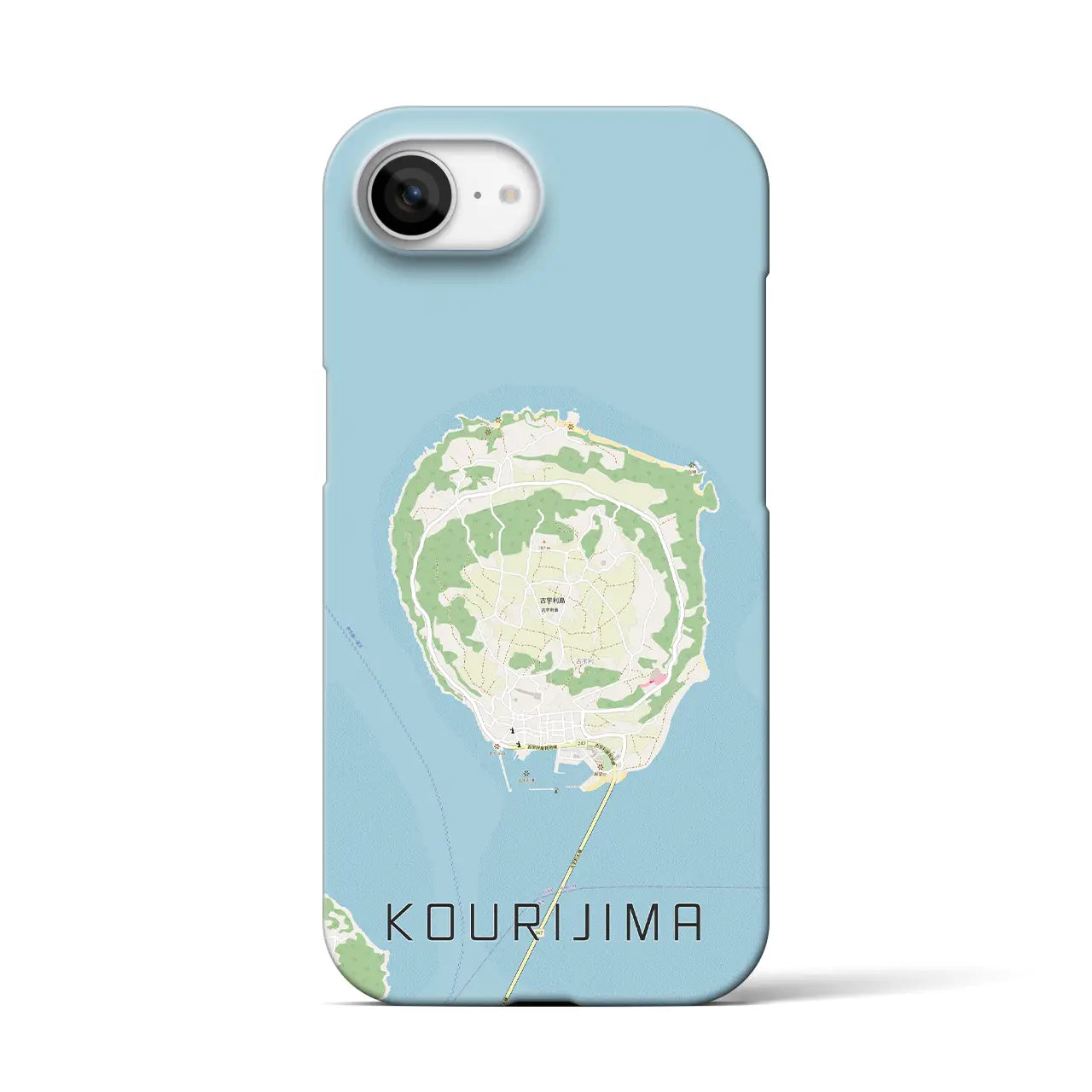 【古宇利島（沖縄県）】地図柄iPhoneケース（バックカバータイプ）