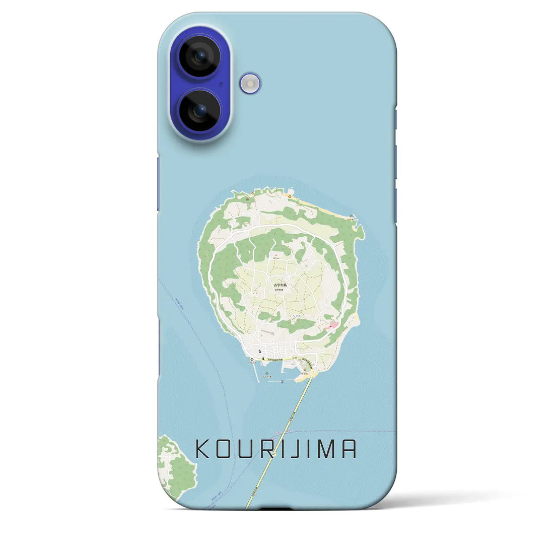 【古宇利島(沖縄県)】地図柄iPhoneケース(バックカバータイプ)ナチュラル・iPhone 16 Pro Max 用