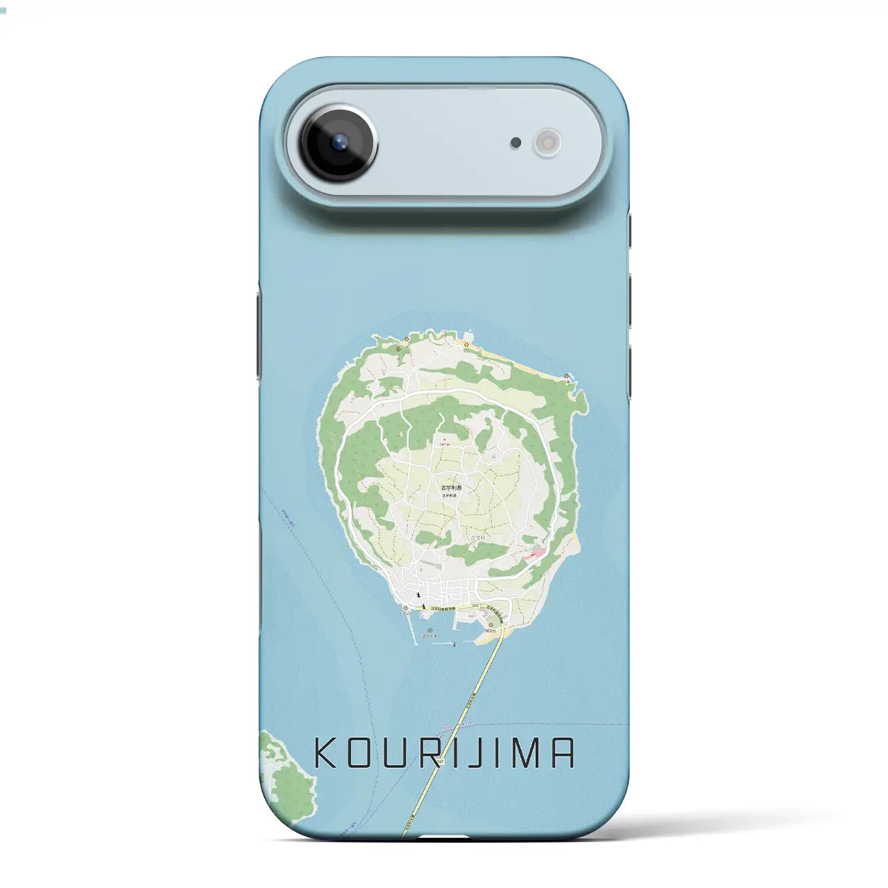 【古宇利島（沖縄県）】地図柄iPhoneケース（バックカバータイプ）ナチュラル・iPhone 17 Pro Max 用