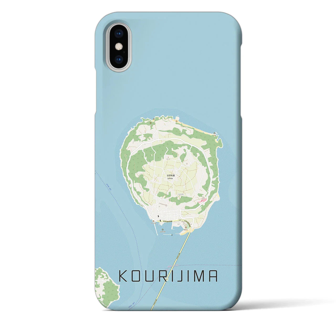 【古宇利島（沖縄県）】地図柄iPhoneケース（バックカバータイプ）