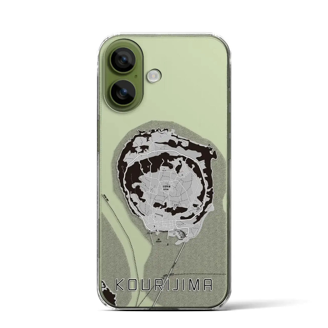 【古宇利島（沖縄県）】地図柄iPhoneケース（クリアタイプ）モノトーン・iPhone 17 Pro Max 用