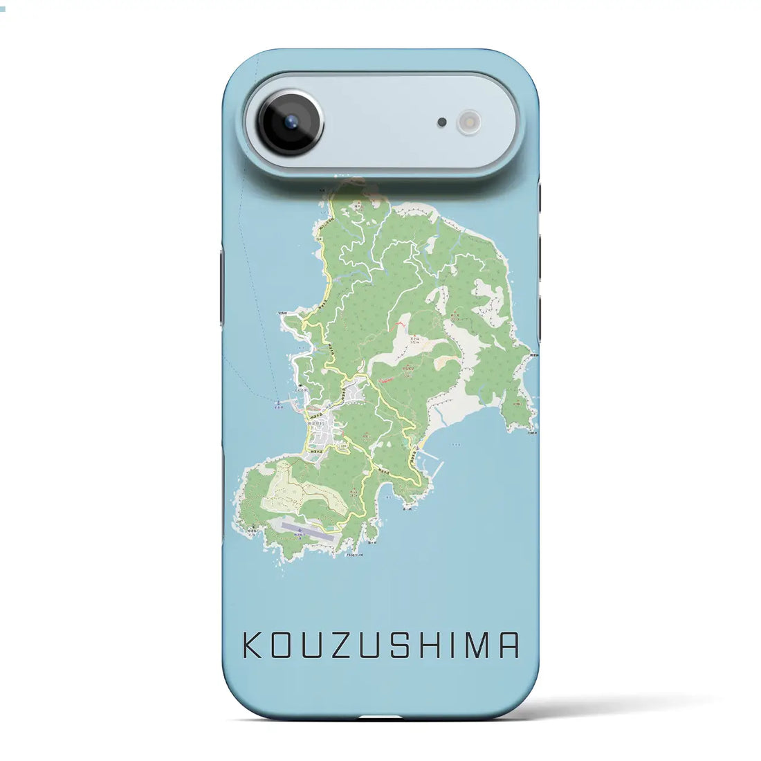 【神津島（東京都）】地図柄iPhoneケース（バックカバータイプ）ブラック・iPhone 17 Pro Max 用