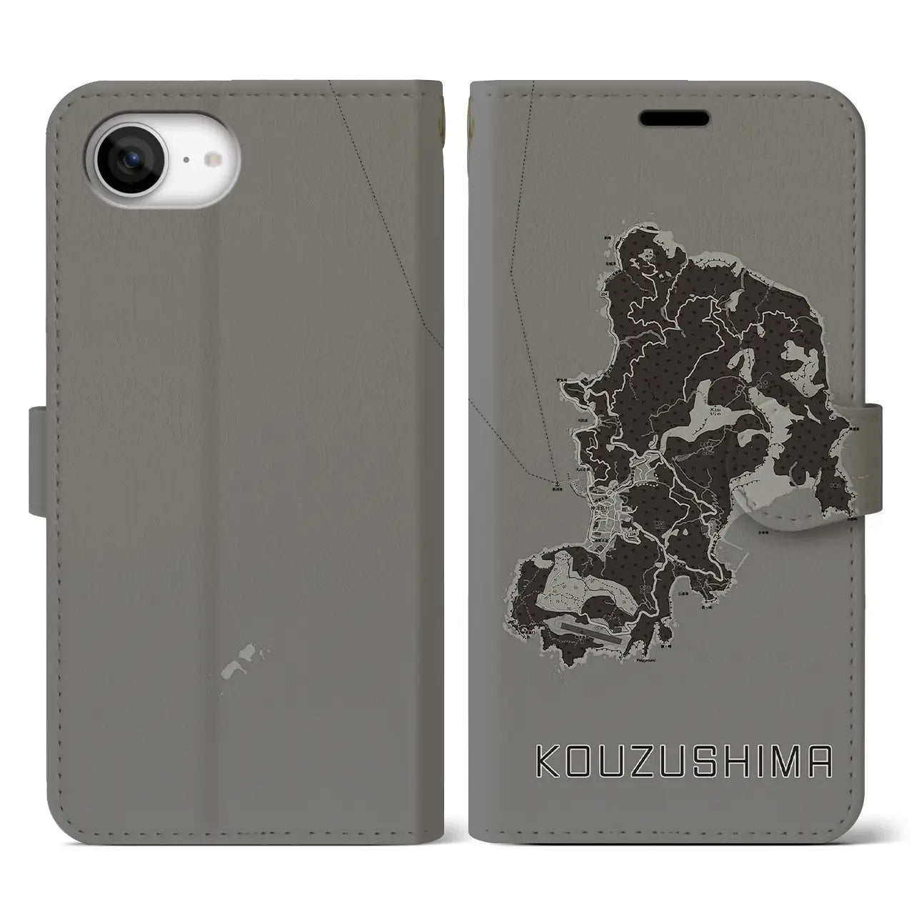 【神津島（東京都）】地図柄iPhoneケース（手帳タイプ）