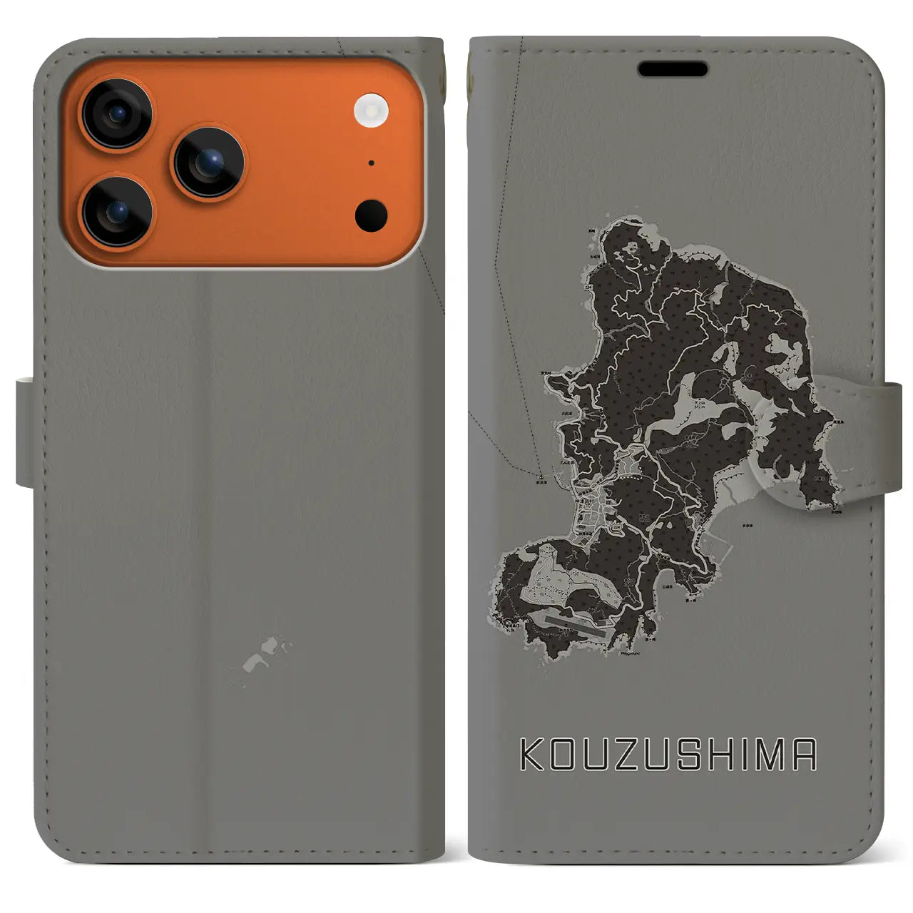 【神津島（東京都）】地図柄iPhoneケース（手帳タイプ）