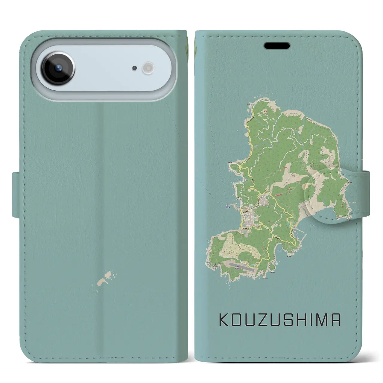 【神津島（東京都）】地図柄iPhoneケース（手帳タイプ）