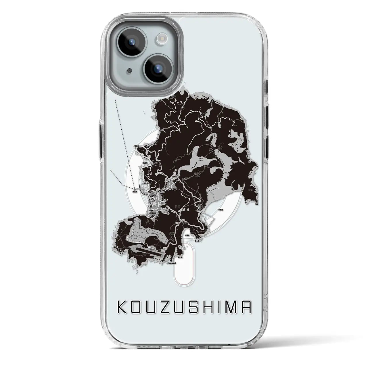 【神津島（東京都）】地図柄iPhoneケース（MagSafeタイプ）